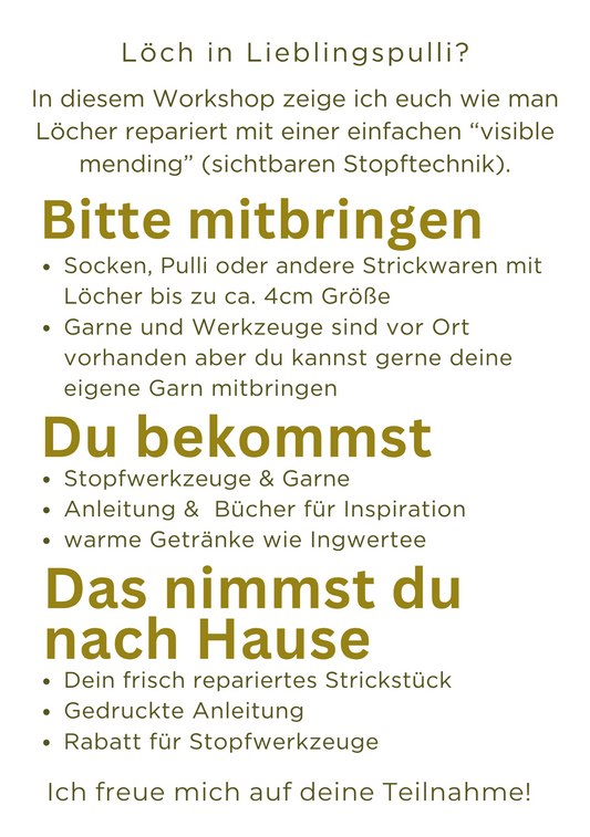 Stopfkurs - visible mending