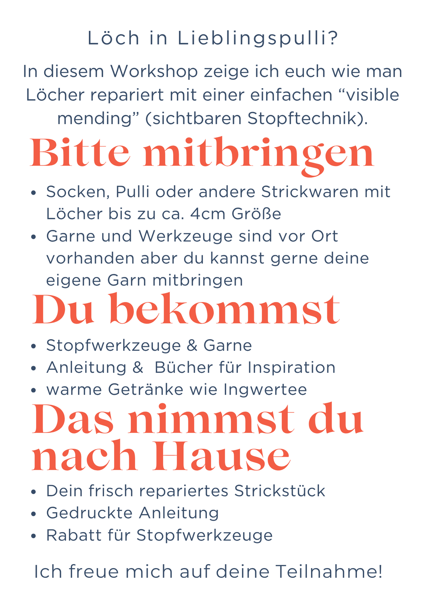 Stopfkurs - visible mending