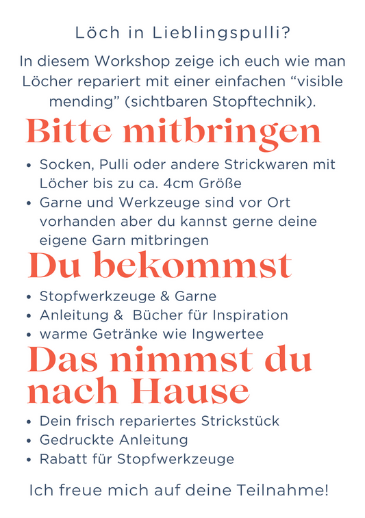 Stopfkurs - visible mending