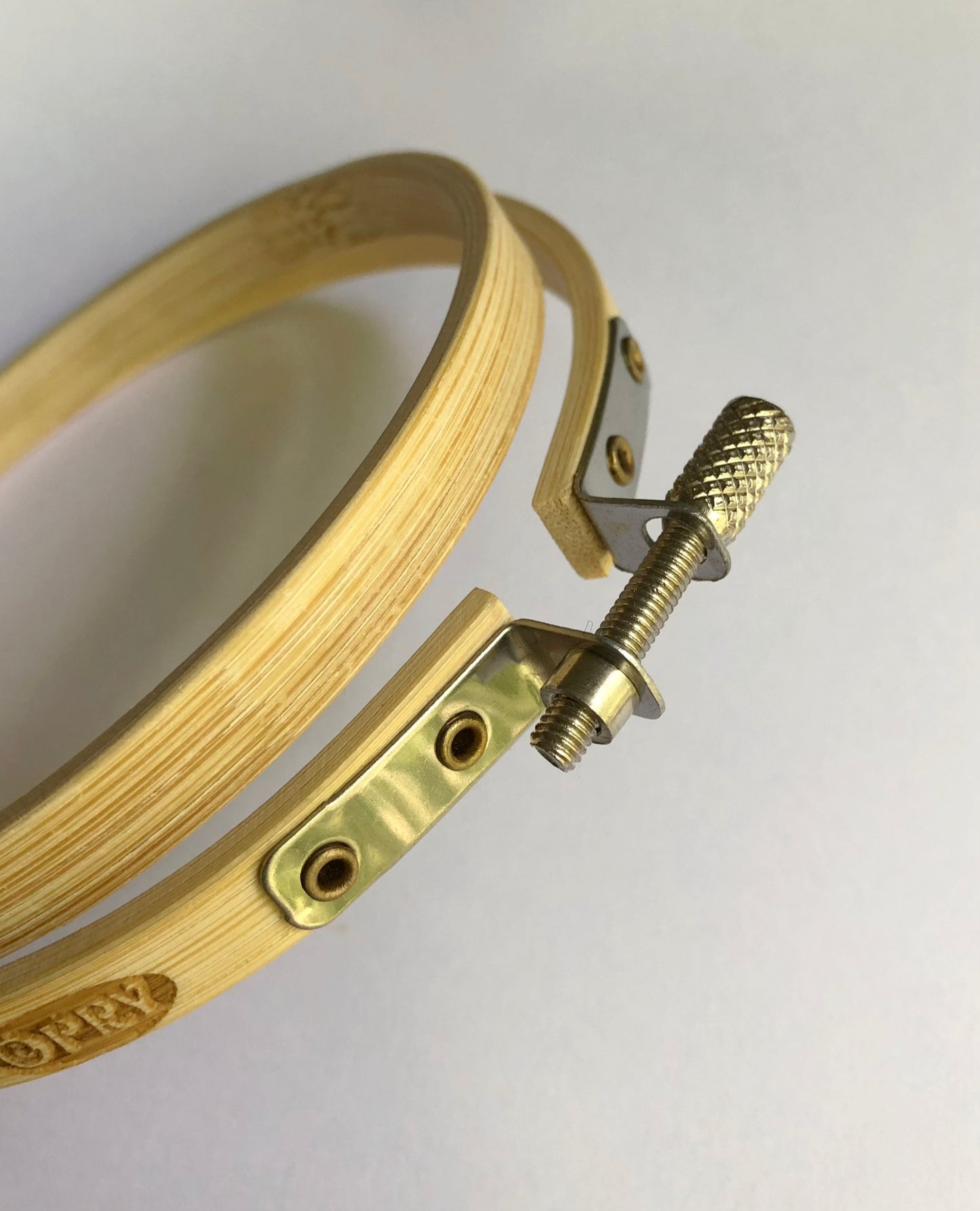 10cm wood embroidery ring with metal enclosure for various crafting projects
