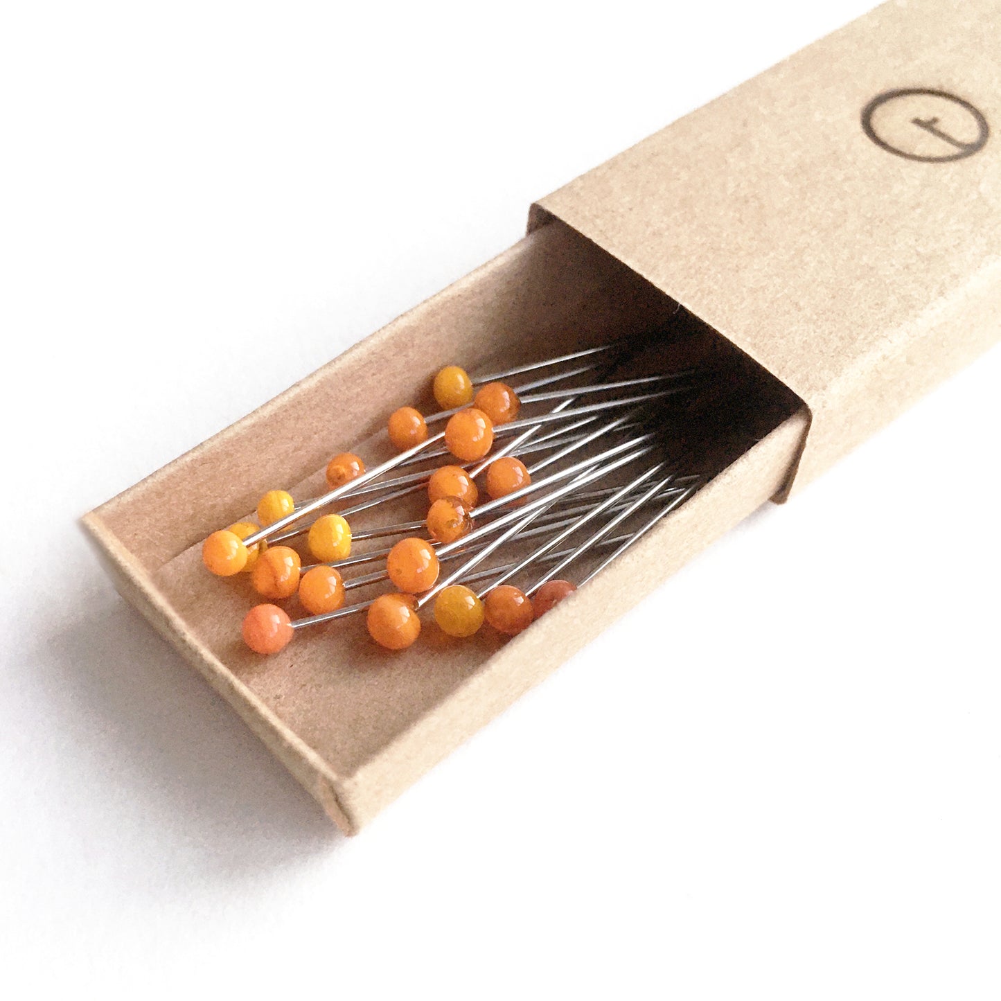 Glass Head Pins · ORANGE · S