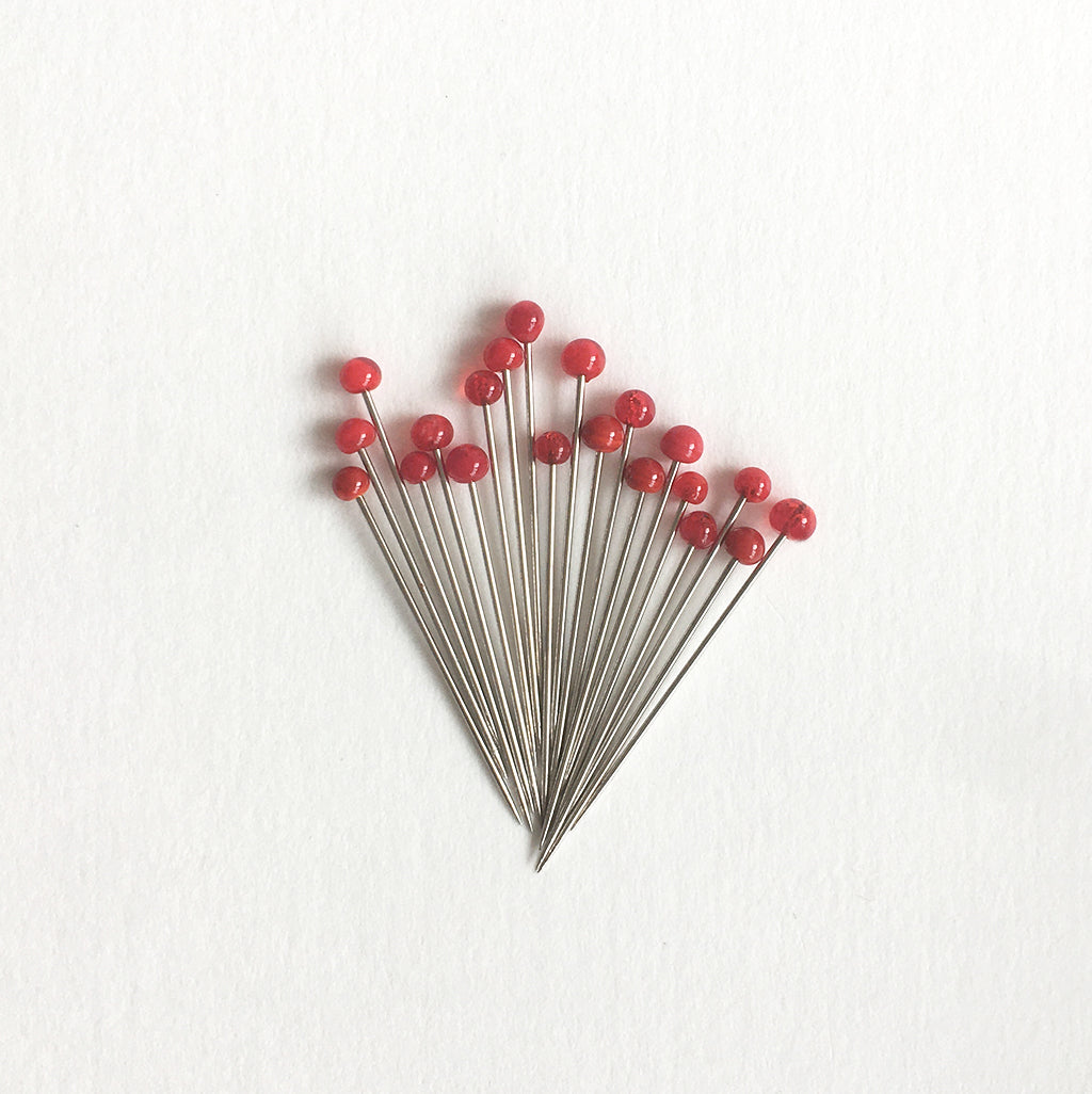 Glass Head Pins · RED · M