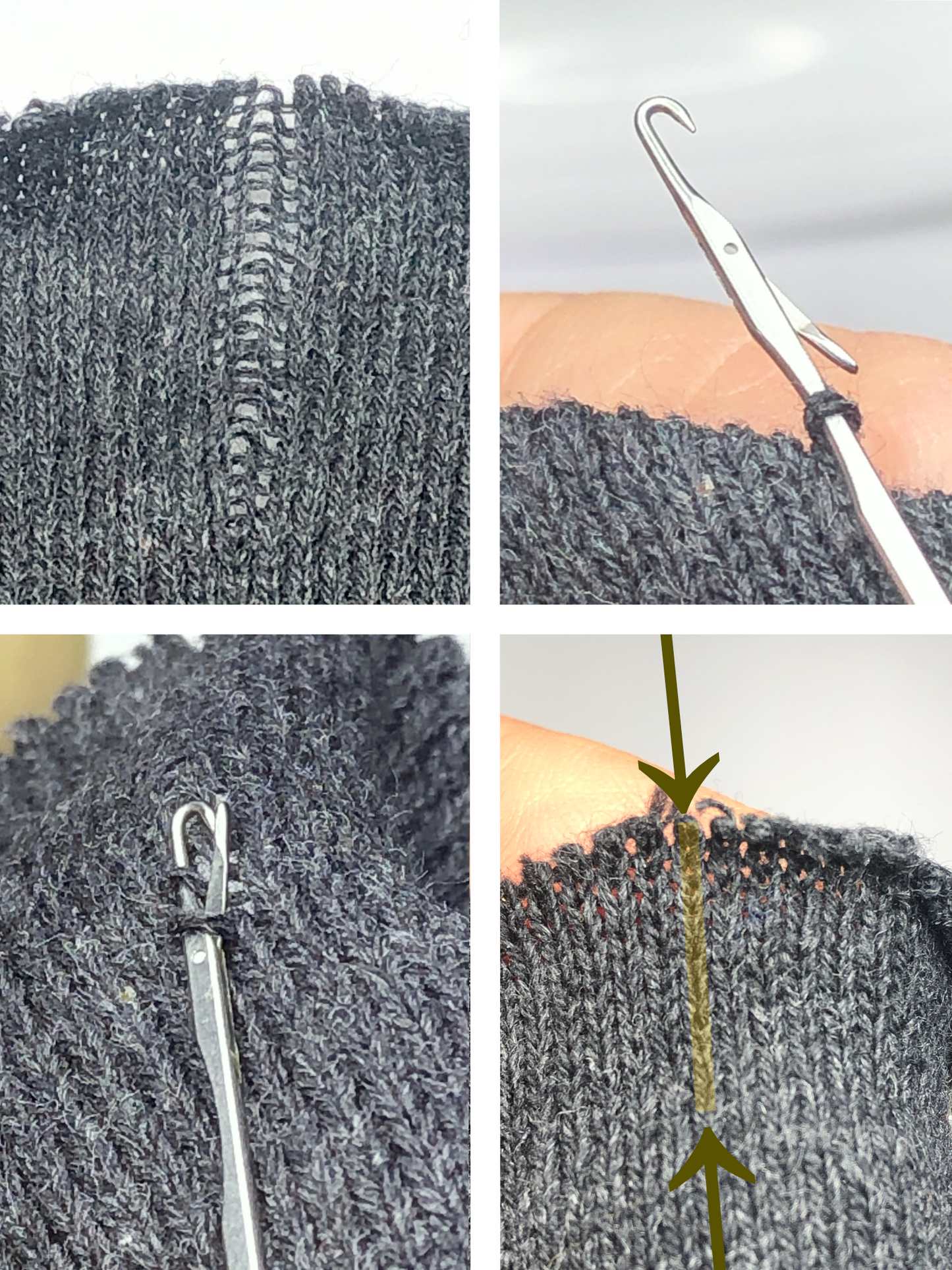 Die Repassiernadel, auch bekannt als Fangnadel, ist ein spezielles Werkzeug zum Stopfen und Ausbessern von Laufmaschen in Strickwaren wie Strumpfhosen, Socken und Pullovern. Ihr feiner, gebogener Haken greift sanft lose oder gerissene Fäden auf und zieht sie wieder an ihren Platz, sodass sich Laufmaschen und Fadenzieher in gestrickten Stoffen leicht reparieren lassen. Ideal für schnelle, unsichtbare Ausbesserungen.
