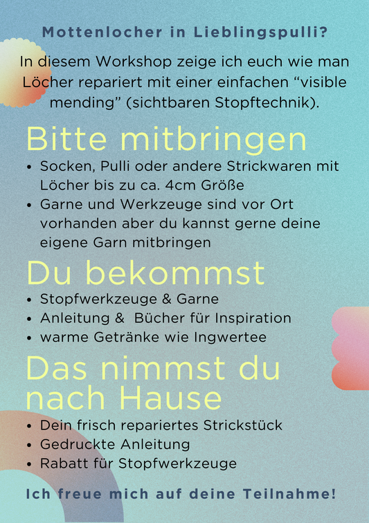 Visible Mending Stopfkurs 30.5.2026