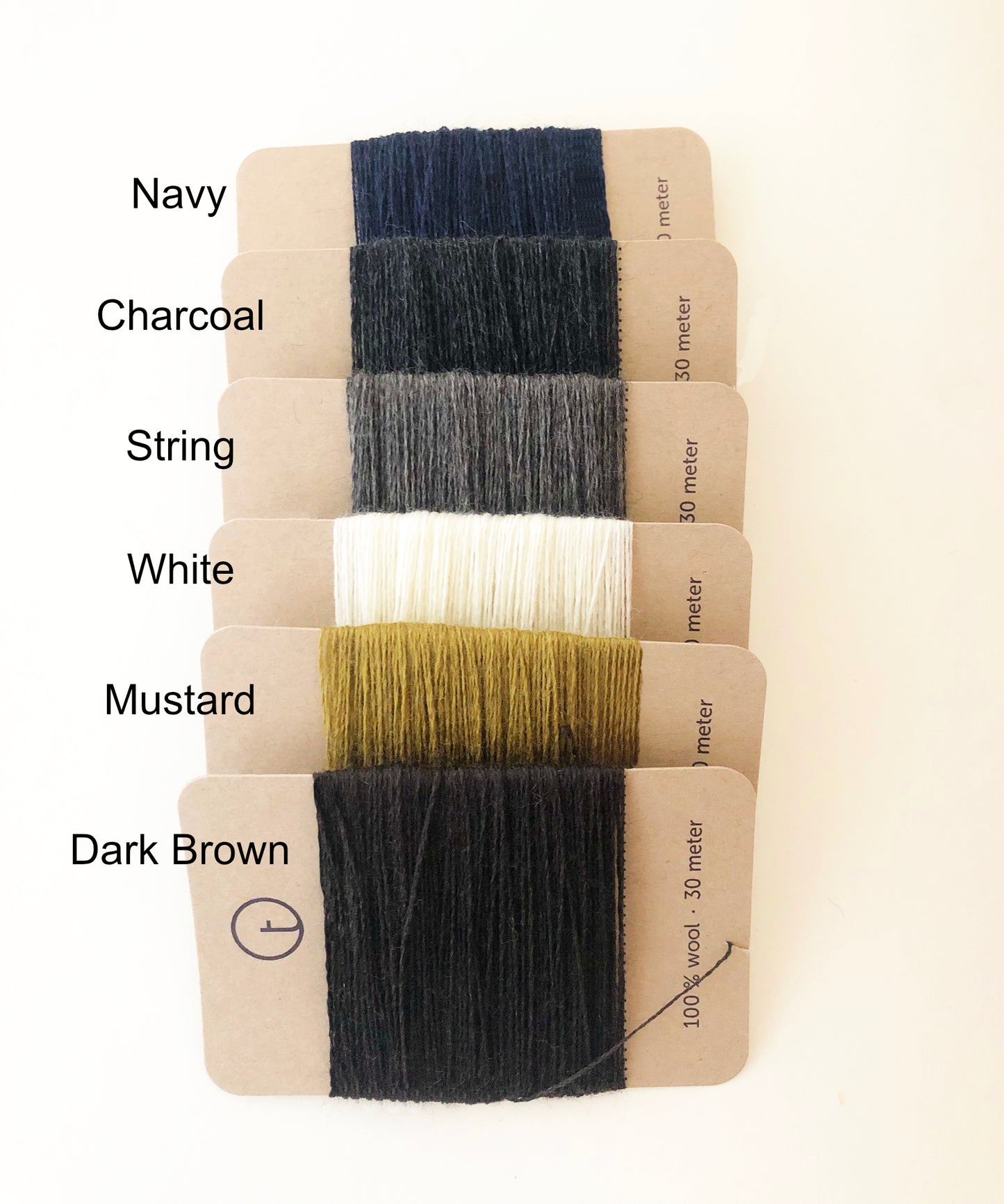 Darning yarn  SET OF 6 COLOURS