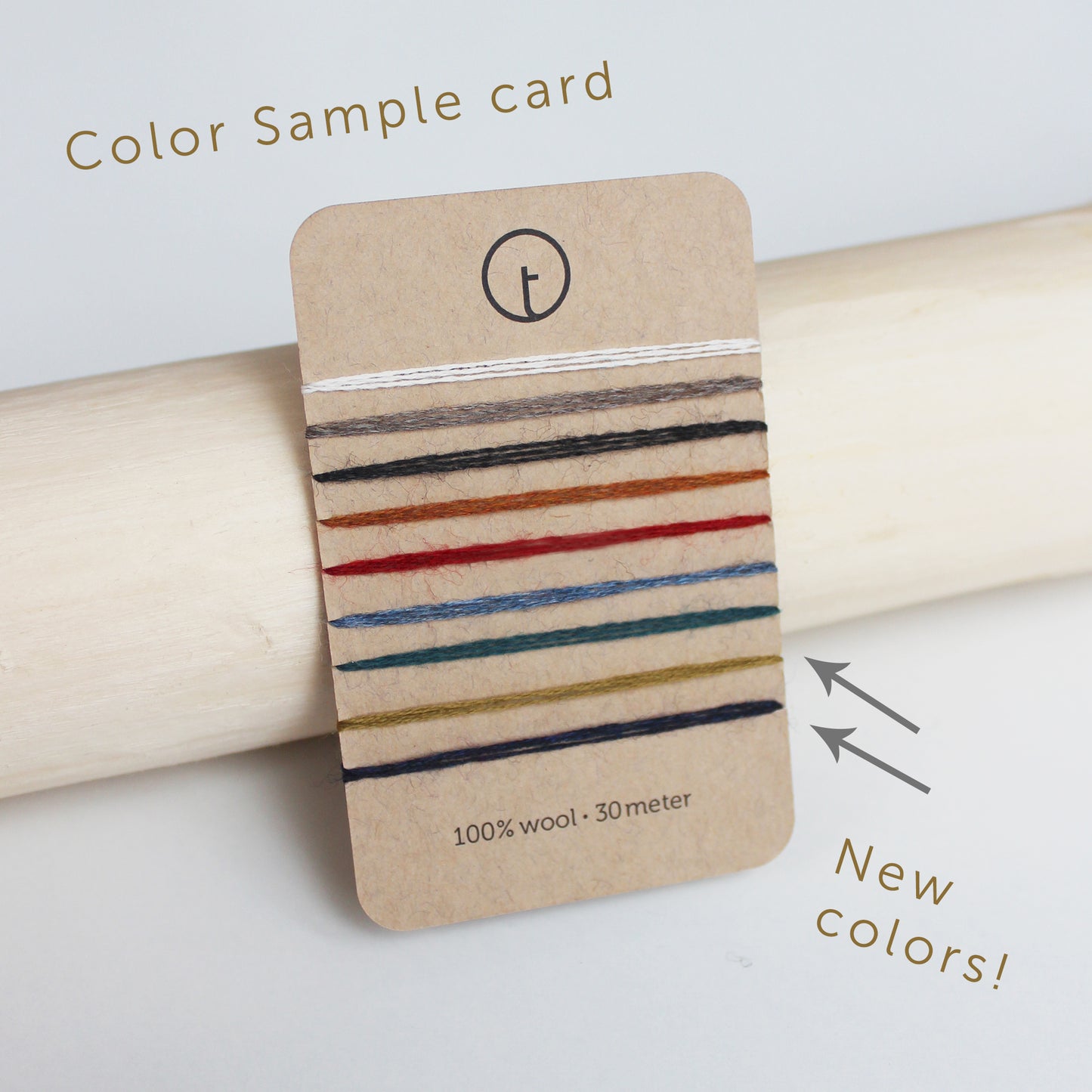 toolly offers darning yarns in 9 essential colors. They are 100% pure wool without any artificial fiber. 30 meter yarn is wound around kraft paper card. Set of 3 colors, 7 colors and a color sample card can be also purchased.