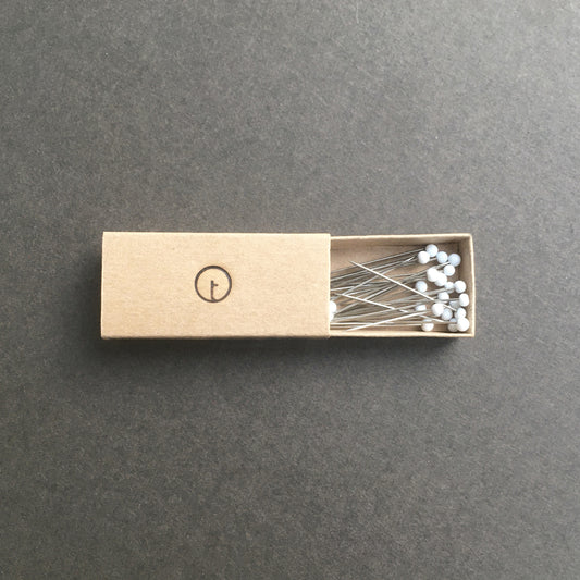 Glass Head Pins · WHITE · S