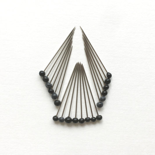 Glass Head Pins · BLACK · S