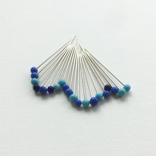 Glass Head Pins · BLUE · S