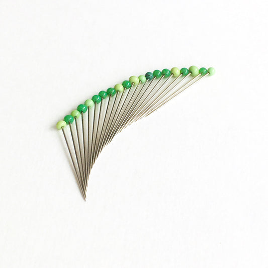 Glass Head Pins · GREEN · S