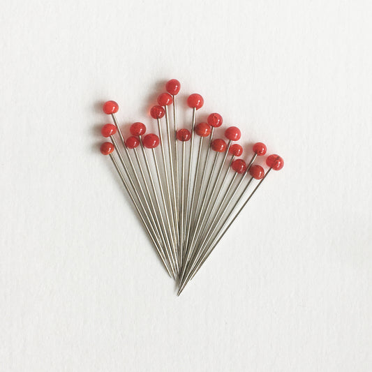 Glass Head Pins · RED · S