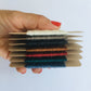 toolly offers darning yarns in 9 essential colors. They are 100% pure wool without any artificial fiber. 30 meter yarn is wound around kraft paper card. Set of 3 colors, 7 colors and a color sample card can be also purchased.